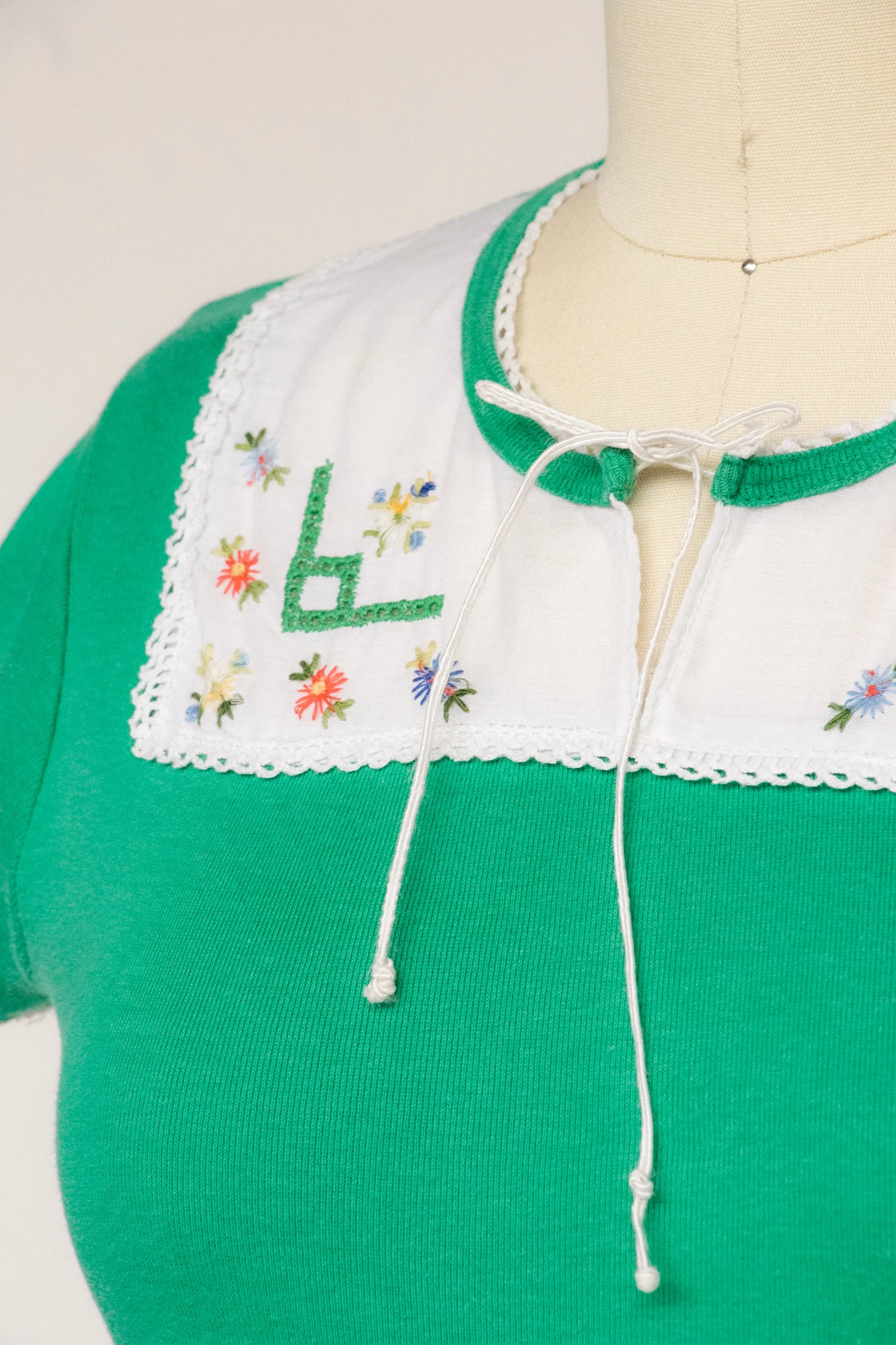 1970s T-Shirt You Babes Green Tee XS / S