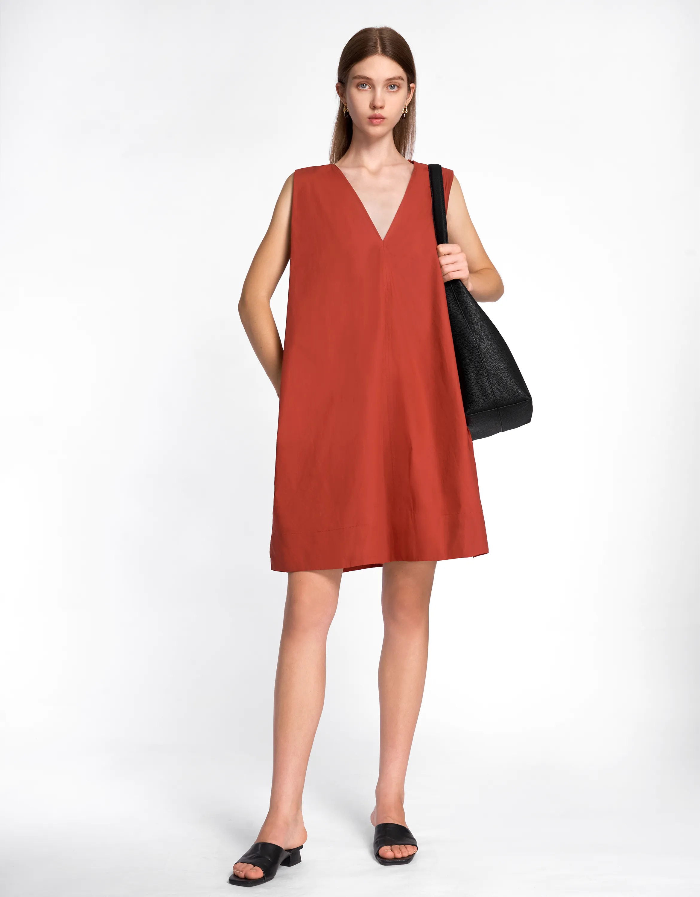 A-line V-neck Dress