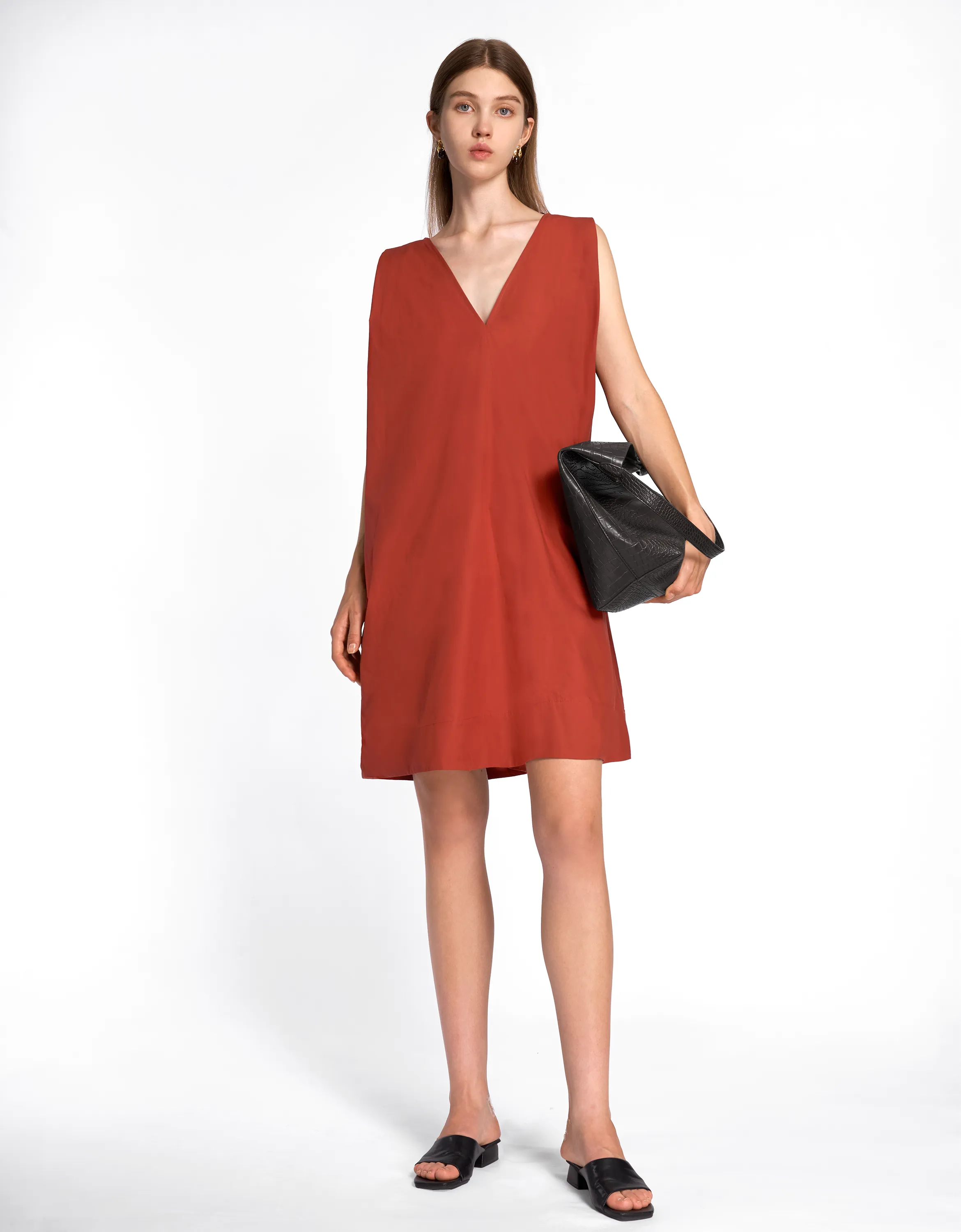 A-line V-neck Dress