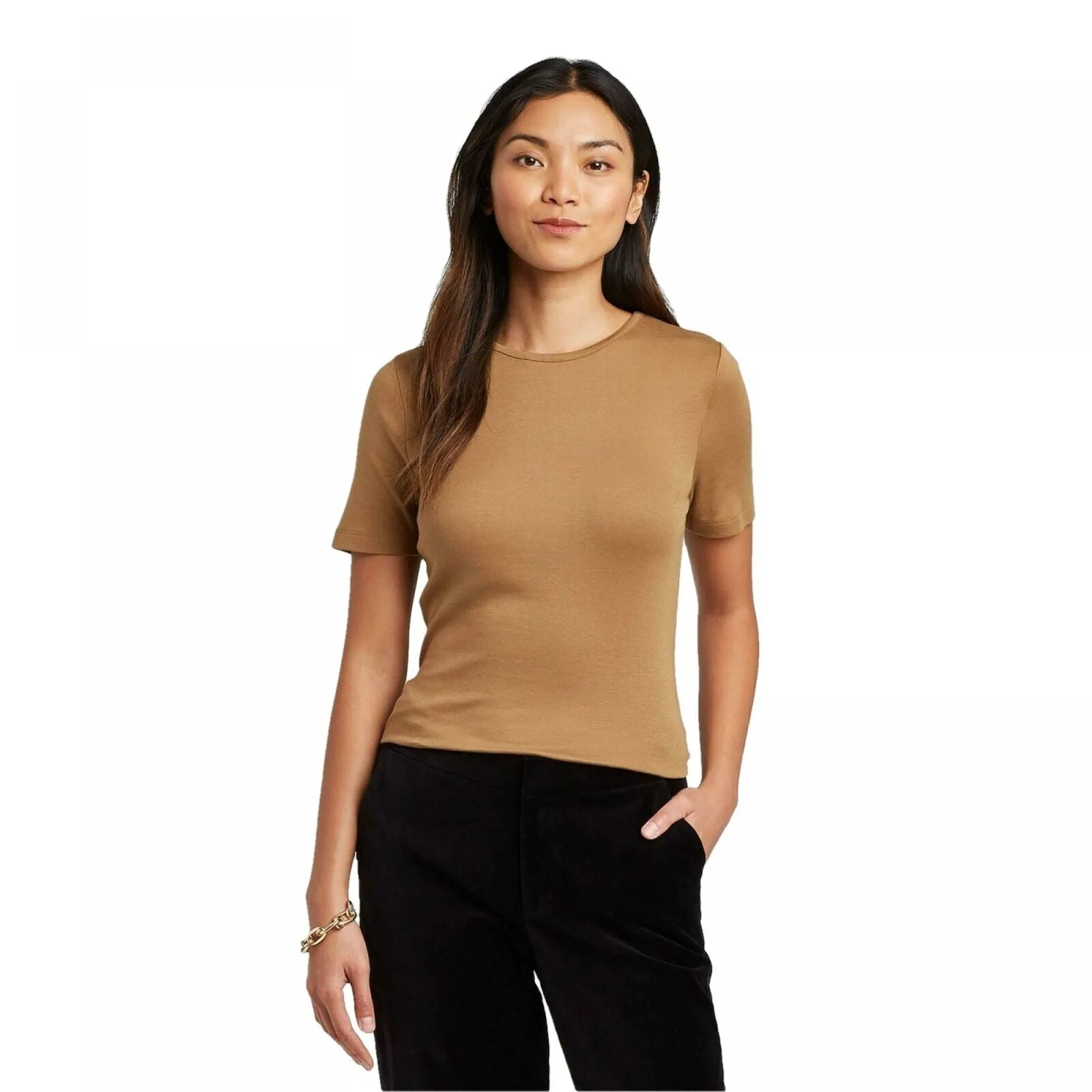 A New Day Women's Short Sleeve Crewneck Modal Blend Fitted T-Shirt