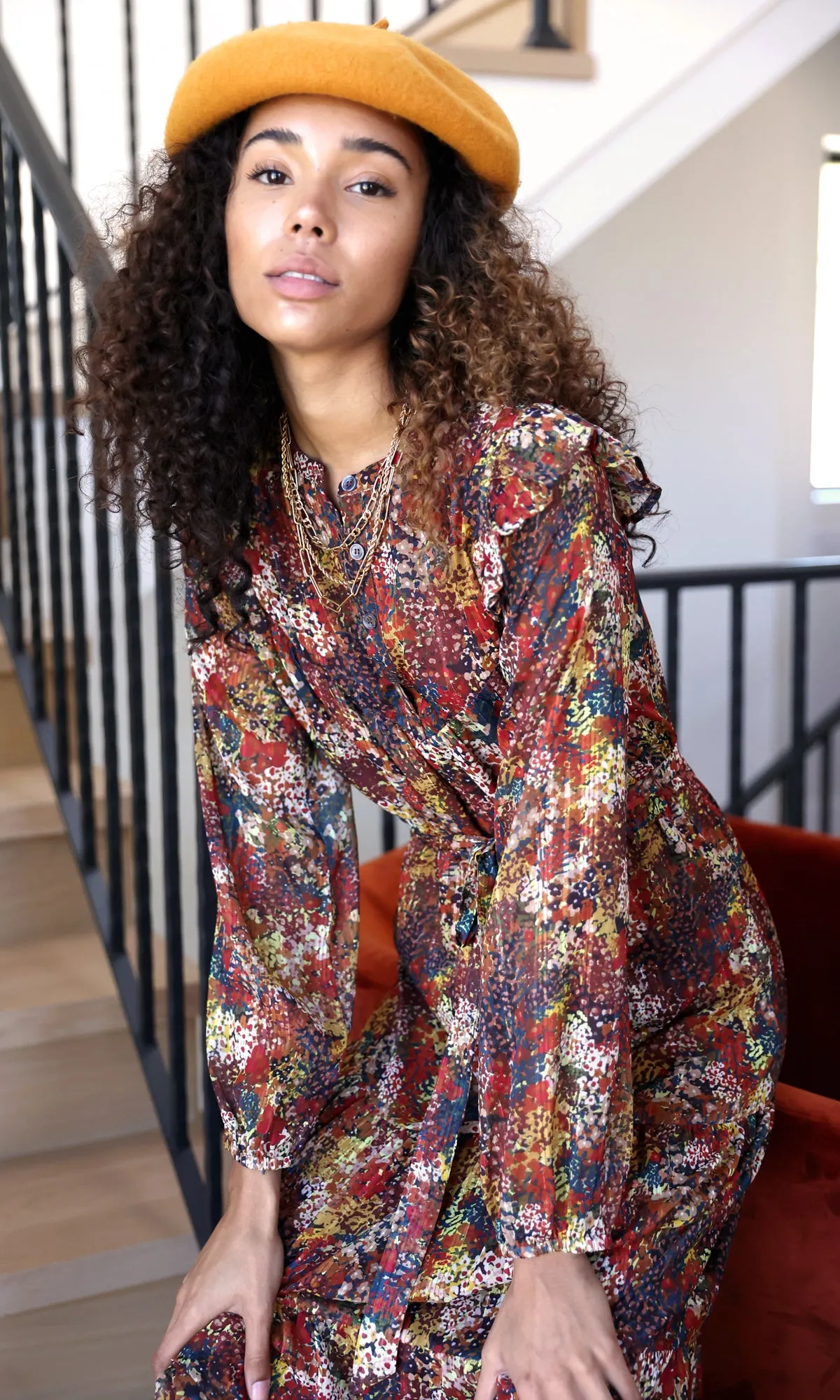Alicia Bib Yoke Midi Dress - FINAL SALE