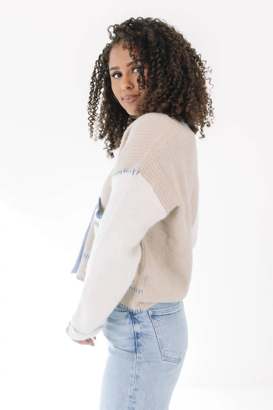 Around The Block Sweater - Beige