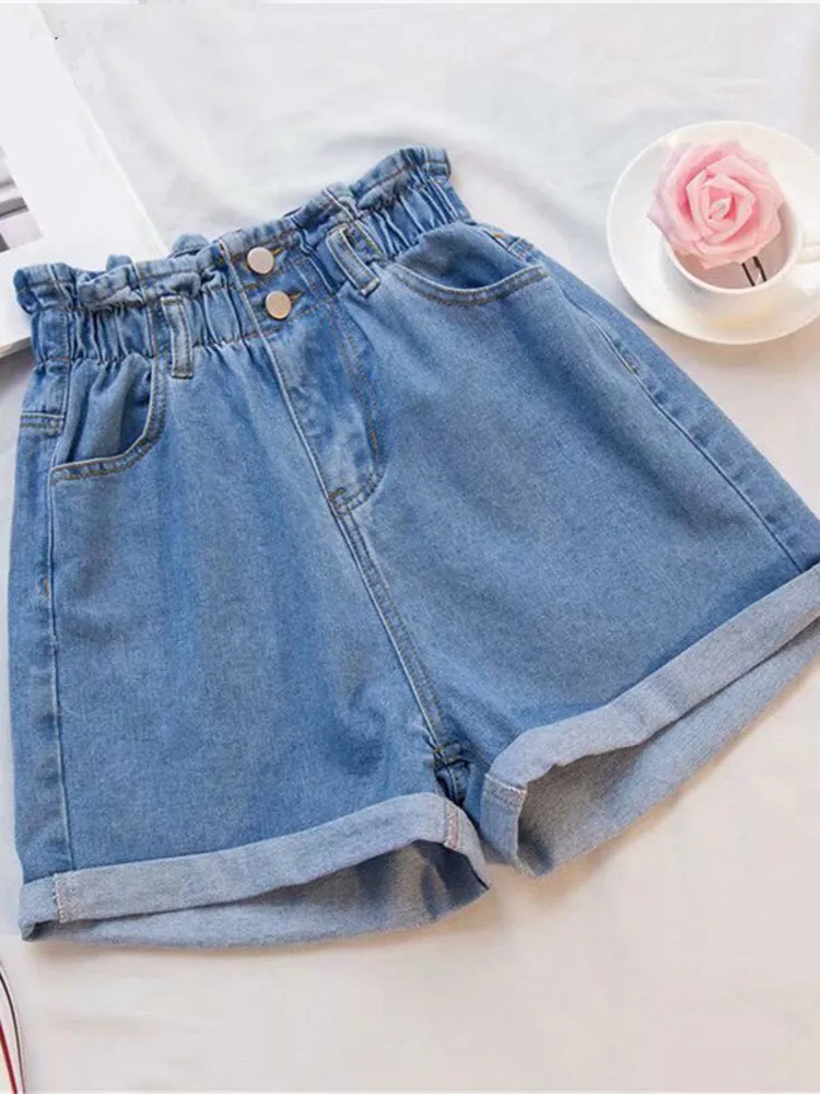 Ashore Shop Summer Black Women Denim Shorts Women S-5XL
