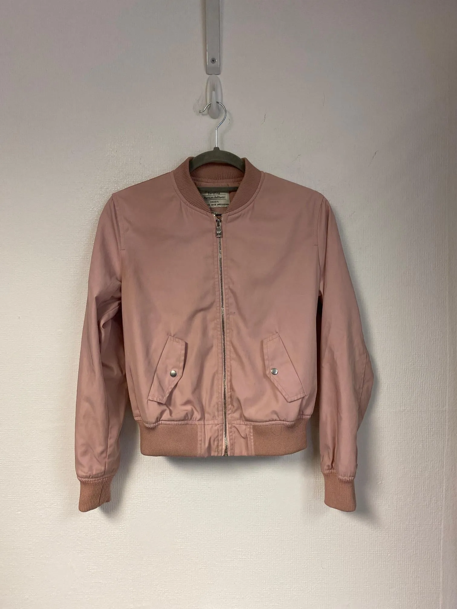 Baby pink lightweight bomber jacket, Bershka, Size 8, 10