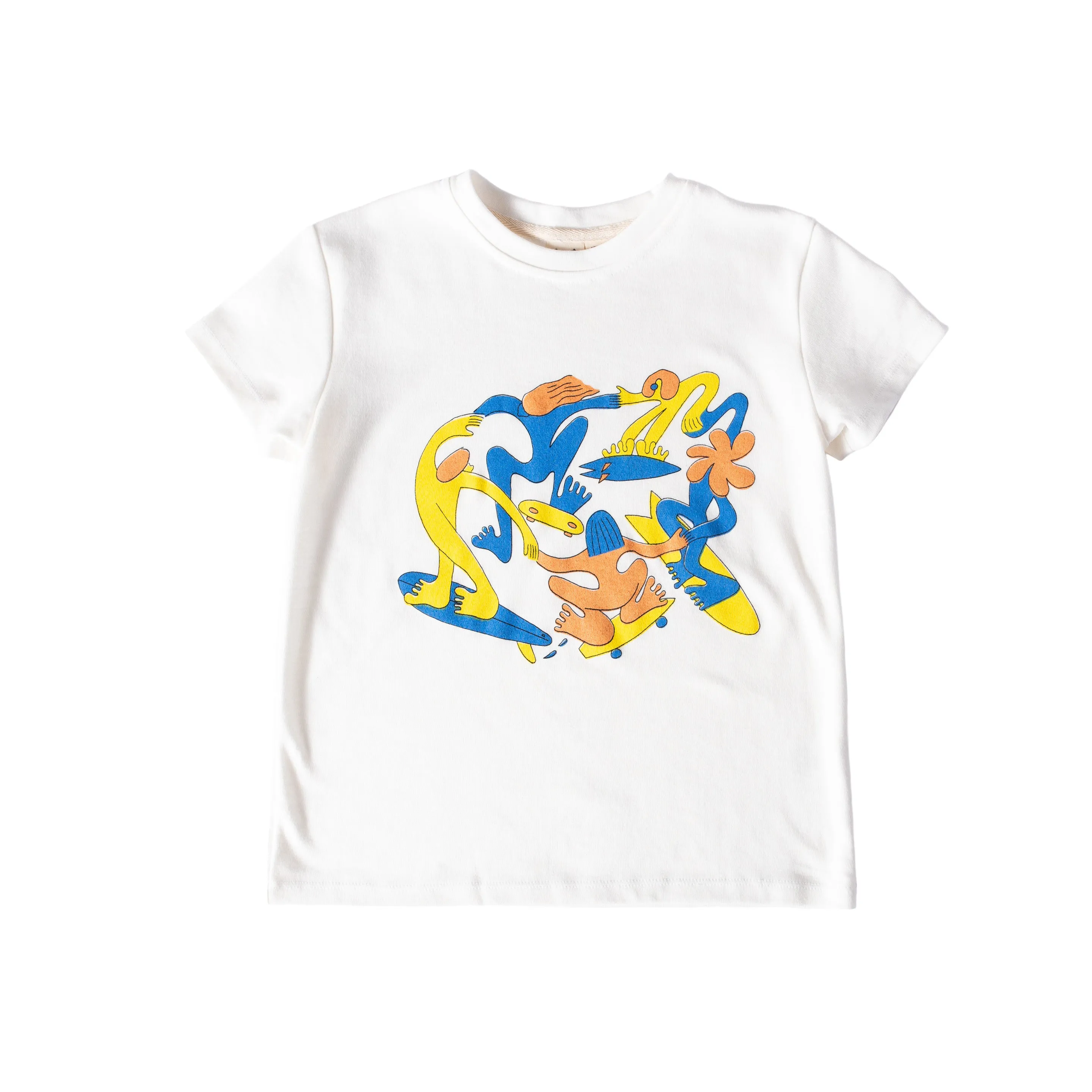 BASIC CREW T-SHIRT - DANCE PRINT - WHITE