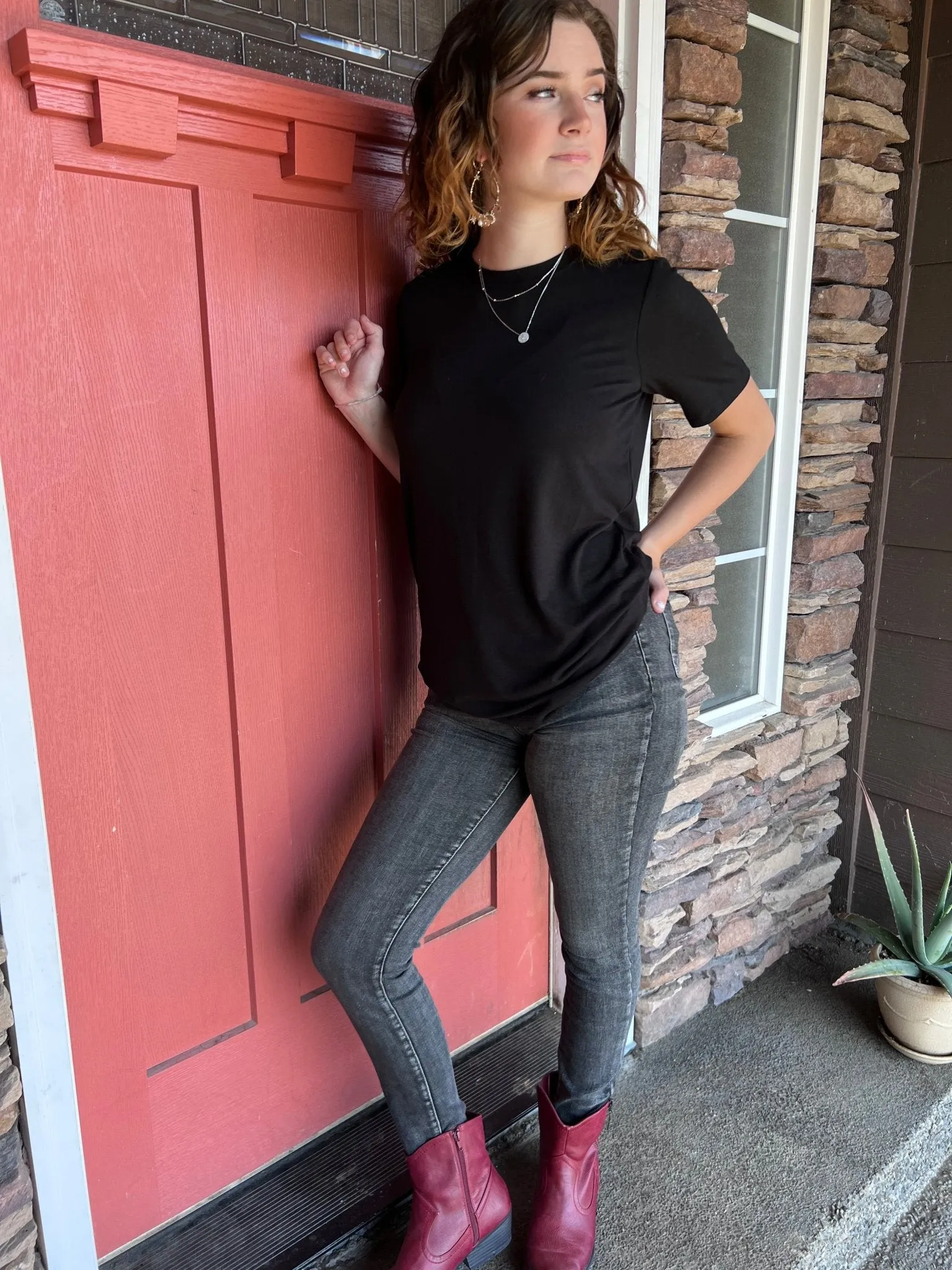 Basic T-Shirt - Black, Teal, Eggplant