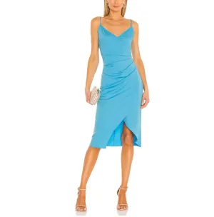 BCBGENERATION Women's Satin Asymmetrical Cocktail Dress in Azule