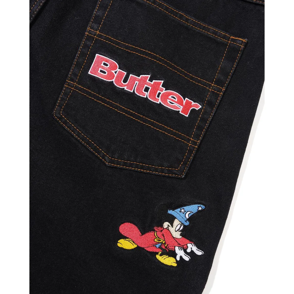 Butter Goods - Sorcerer Baggy Denim Shorts Washed Black