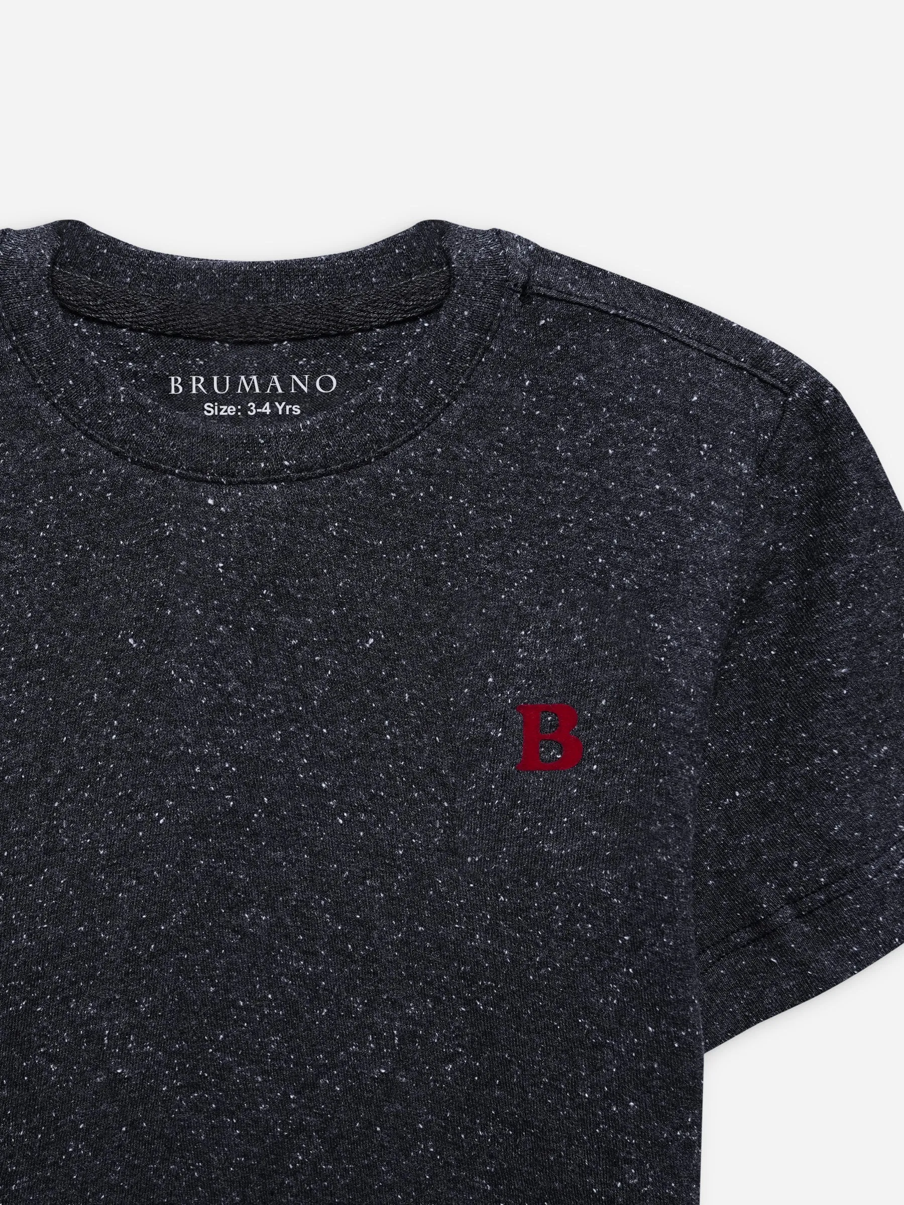 Charcoal Grey Neppy Cotton Casual Tee