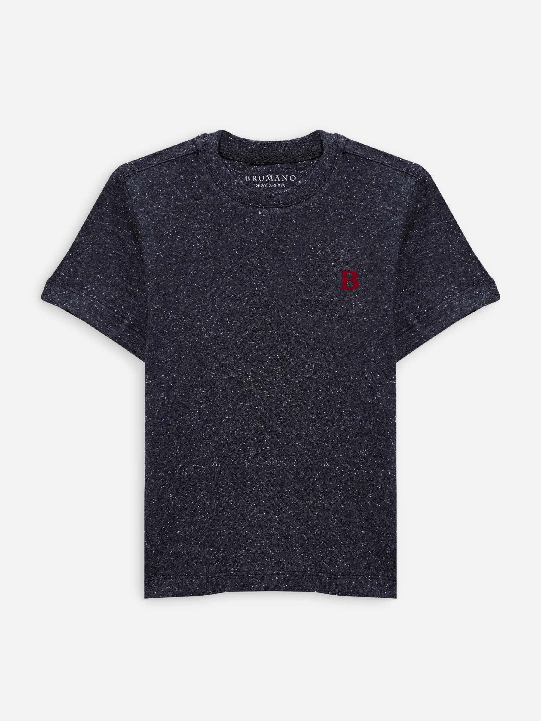 Charcoal Grey Neppy Cotton Casual Tee
