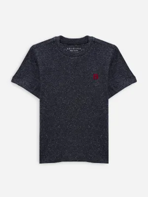 Charcoal Grey Neppy Cotton Casual Tee
