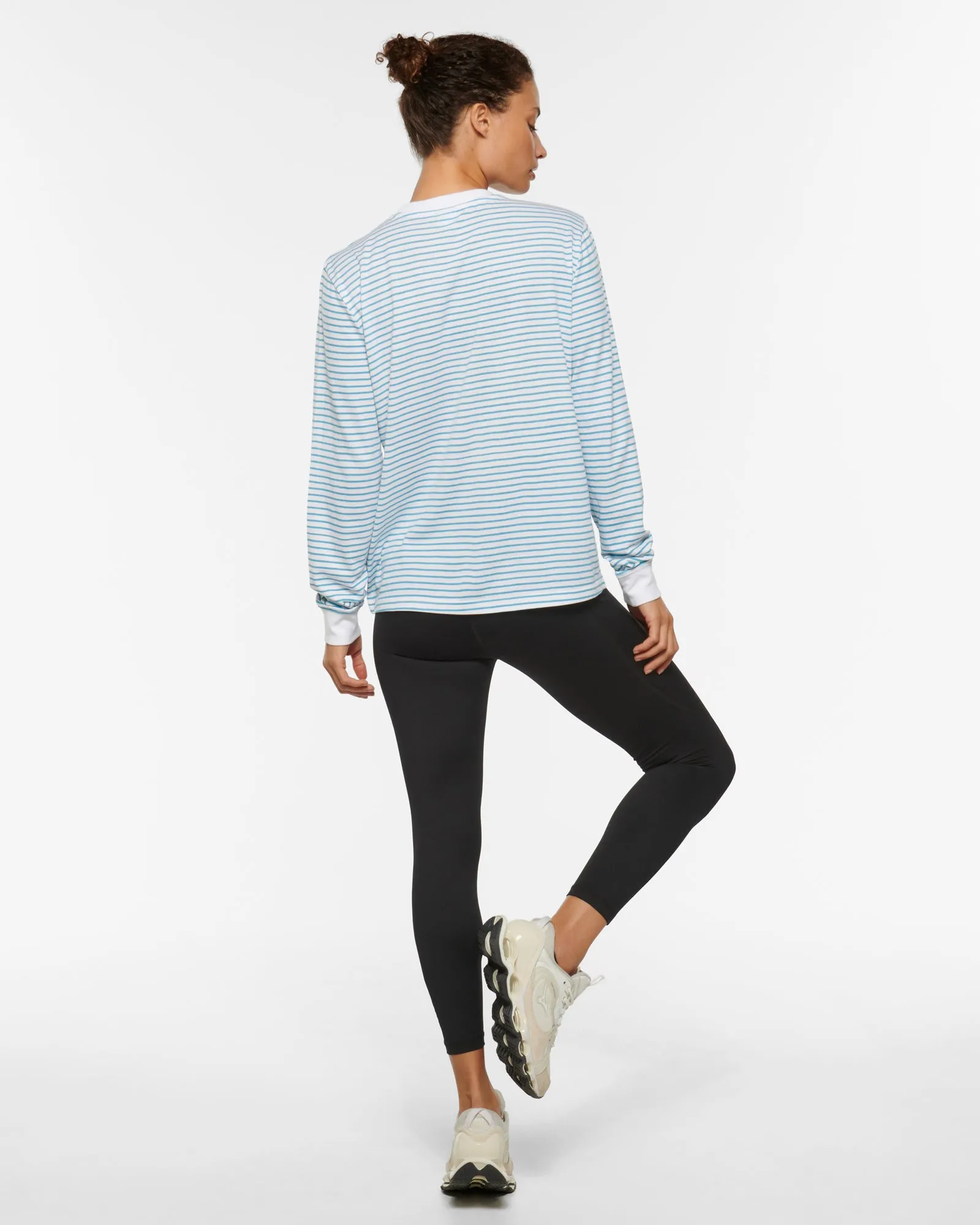 CLASSIC LONG SLEEVE STRIPE TEE SKY BLUE