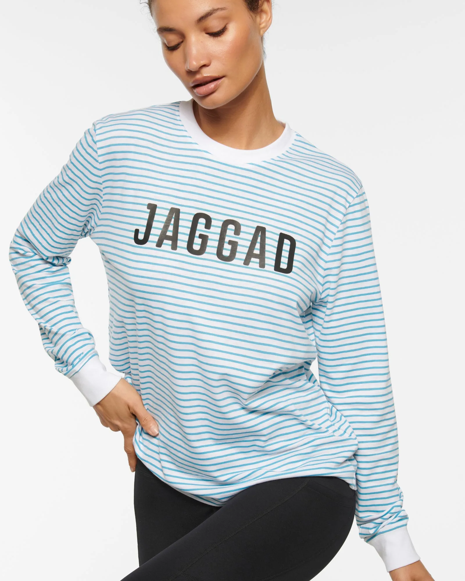 CLASSIC LONG SLEEVE STRIPE TEE SKY BLUE