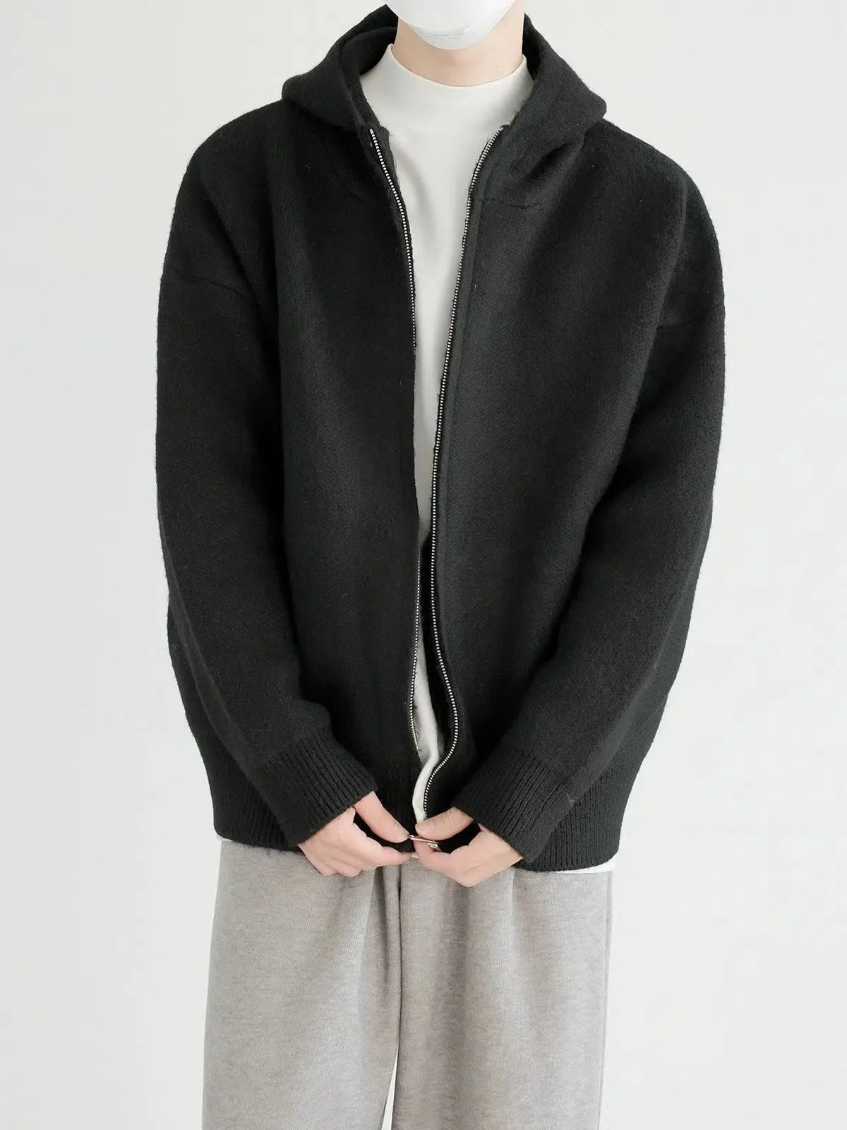 Cozy Knit Zip-Up Hoodie