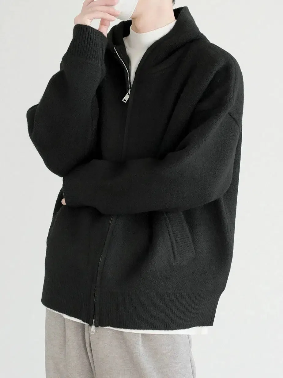 Cozy Knit Zip-Up Hoodie