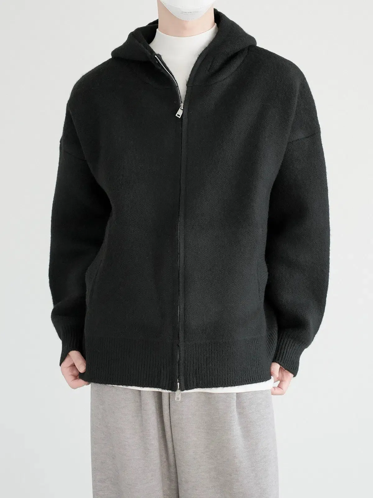 Cozy Knit Zip-Up Hoodie