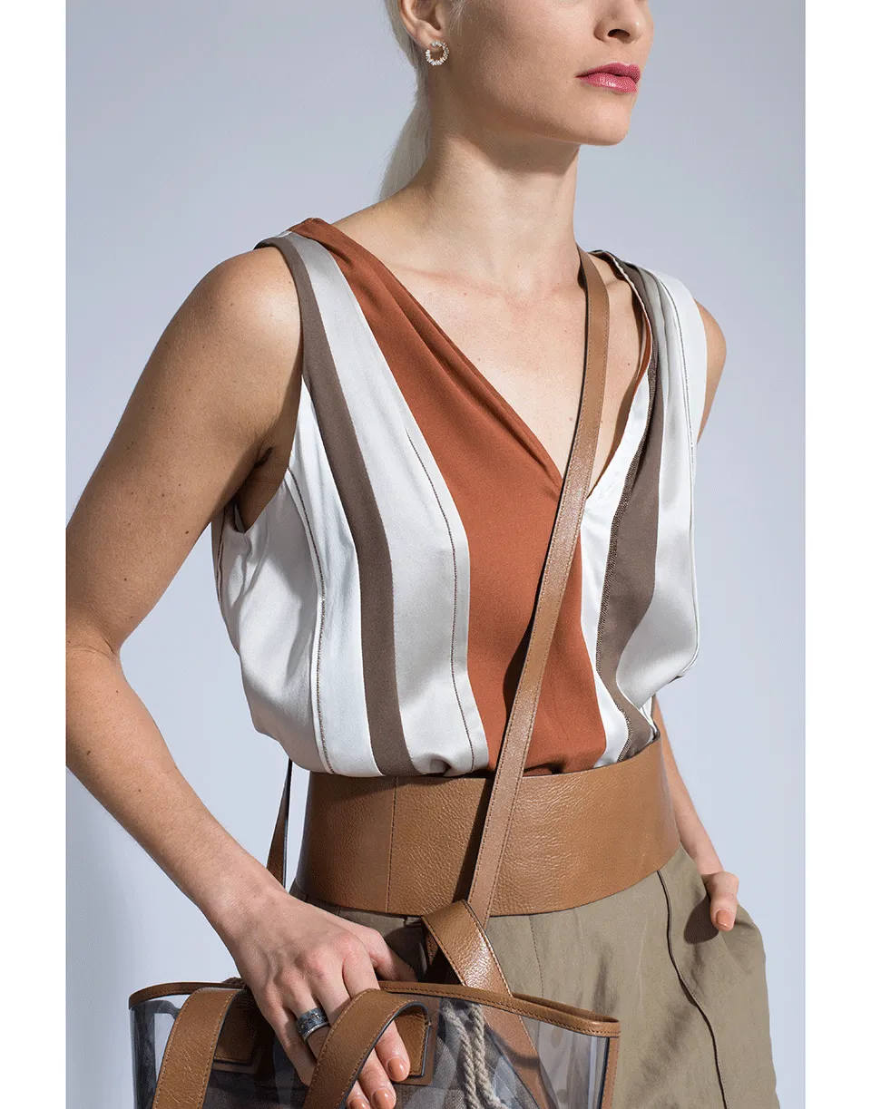 Double V Precious Intarsia Top