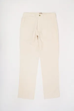 Flat Front Cotton/Linen Chinos - Unbleached