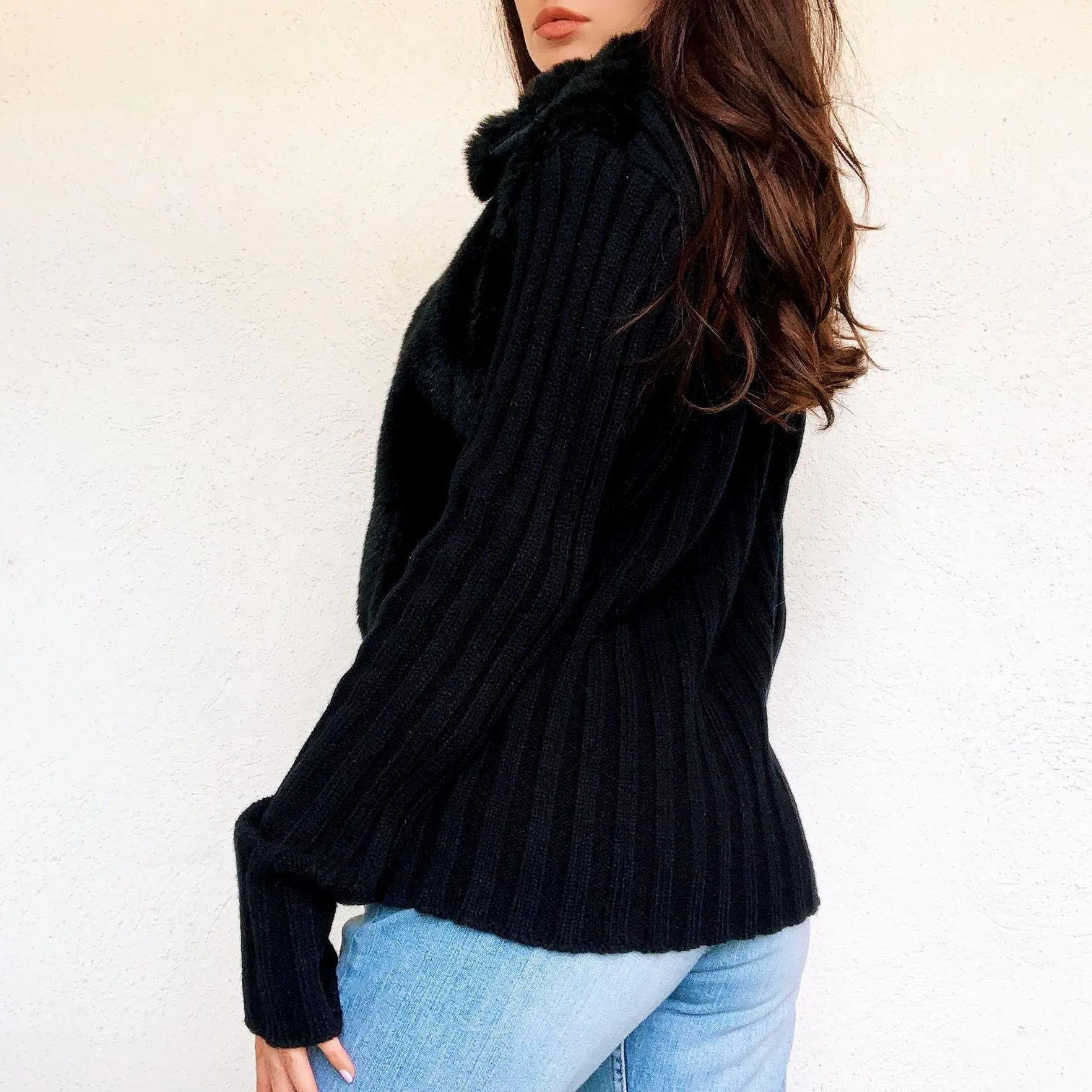 Furry Zip Up Cardigan