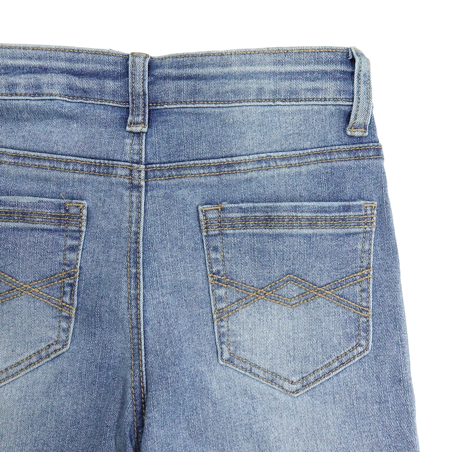 Girl Little Kid Straight Slim Fit Elastic Band Inside  Denim Jeans