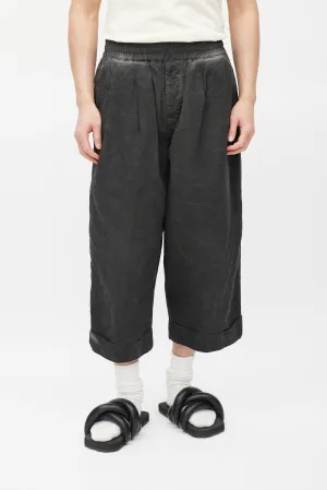Grey Cropped Washed Trouser