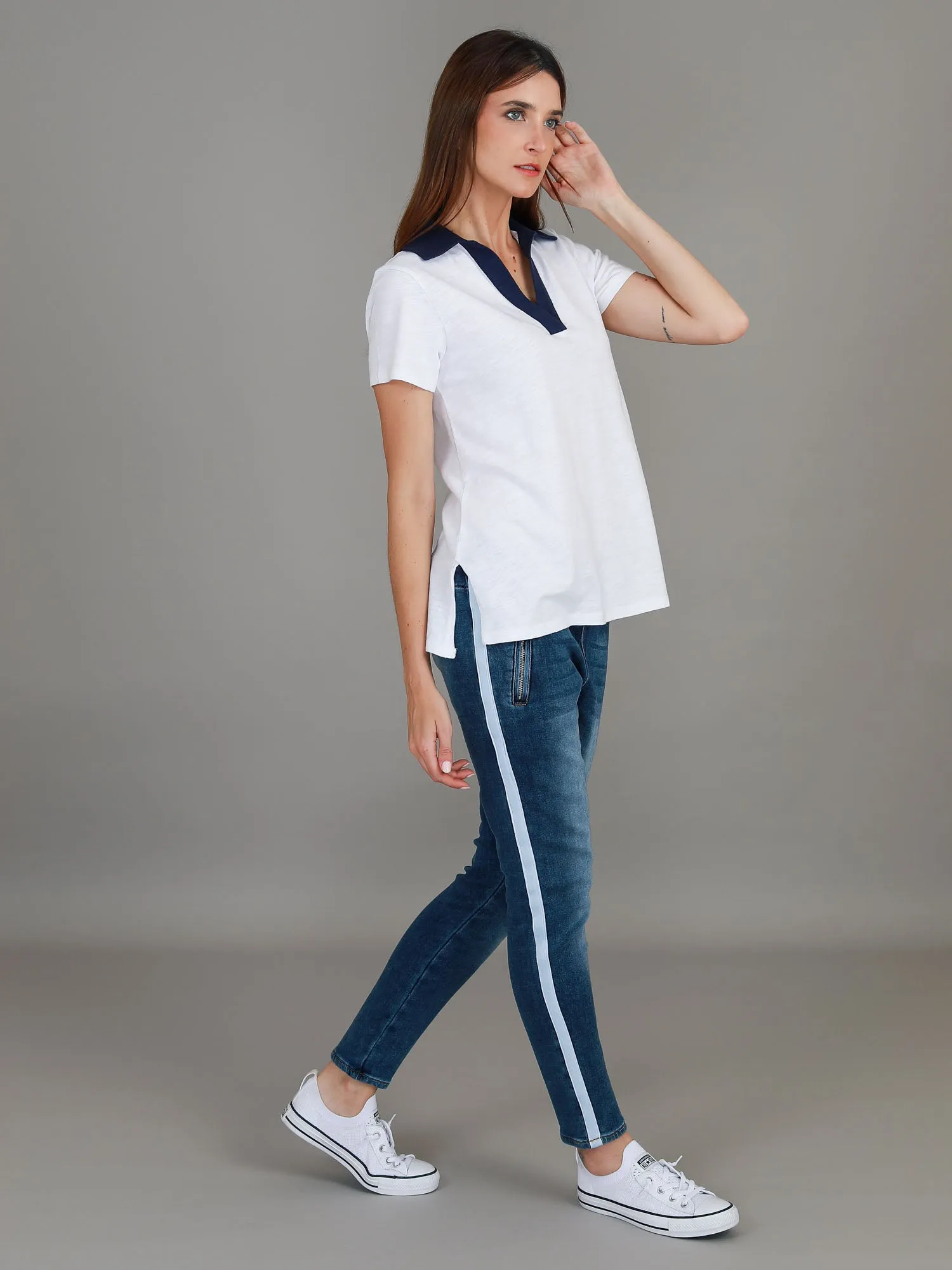 Jaysmin Contrast Polo T Shirt