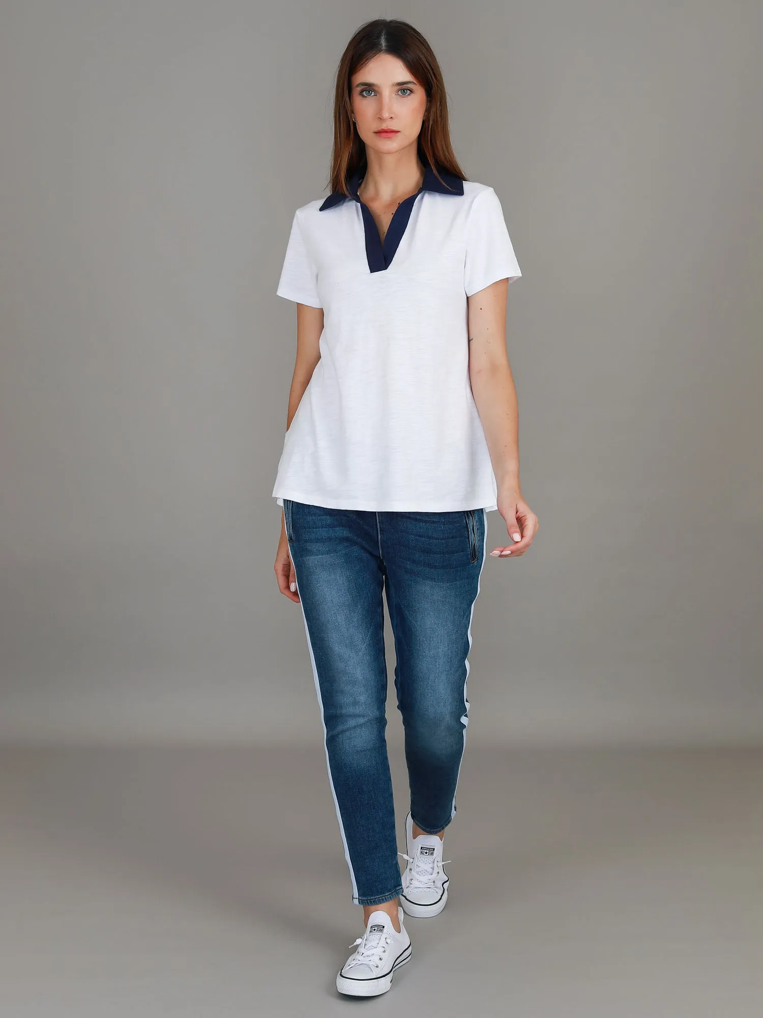 Jaysmin Contrast Polo T Shirt
