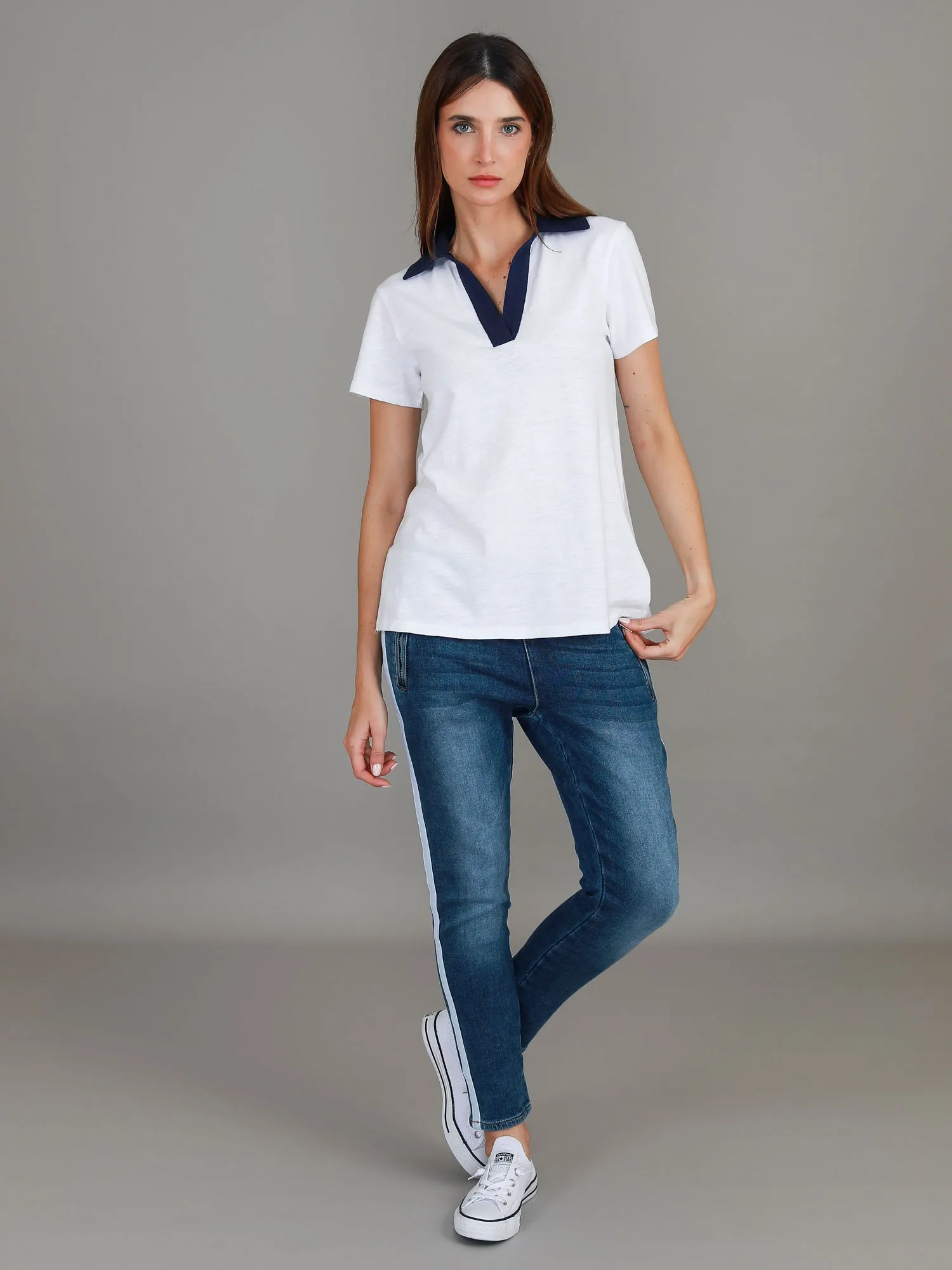 Jaysmin Contrast Polo T Shirt