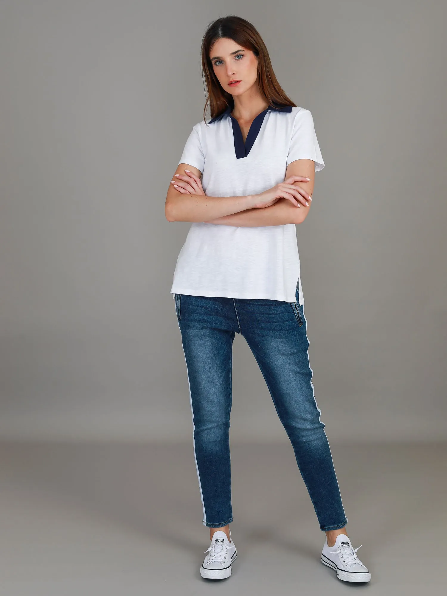 Jaysmin Contrast Polo T Shirt