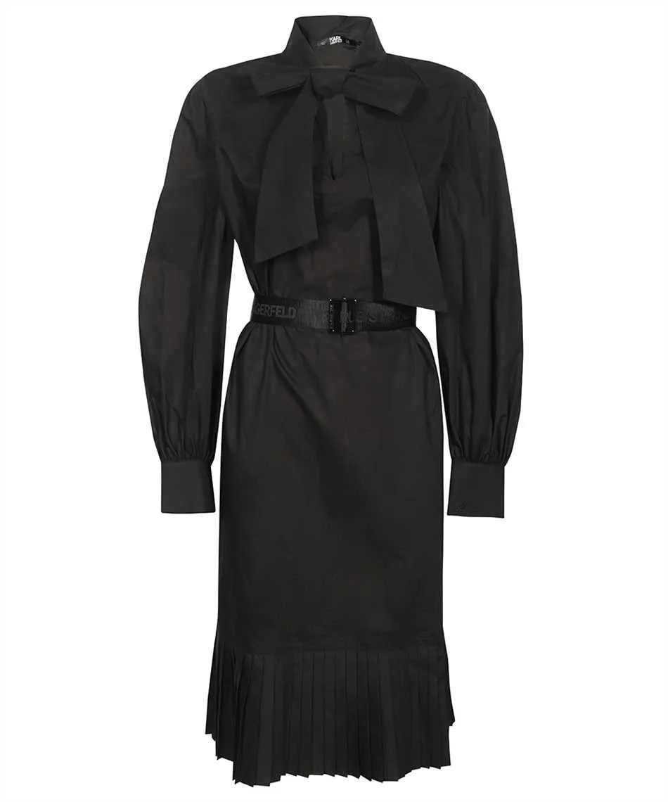 KL PLEATED HEM SHIRT DRESS