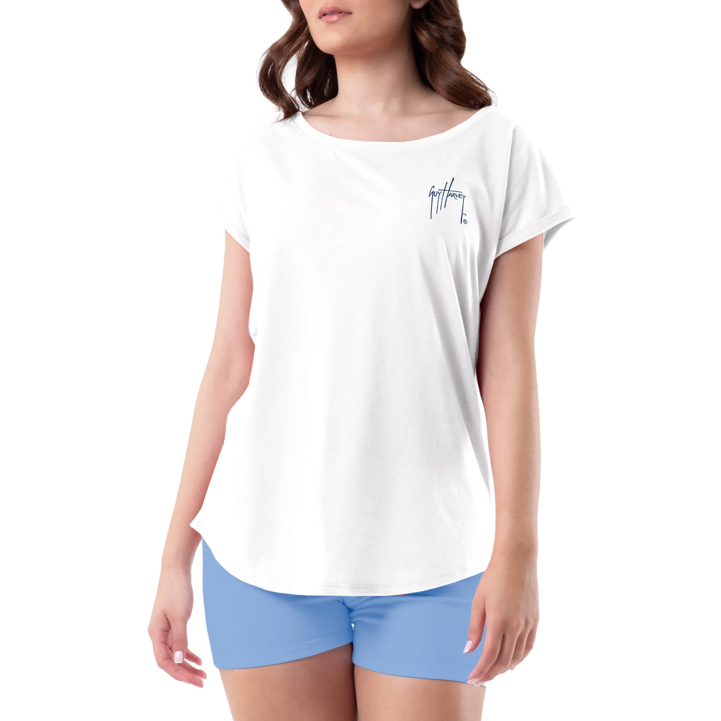 Ladies Forever Diamond Roll Sleeve Dolman Top