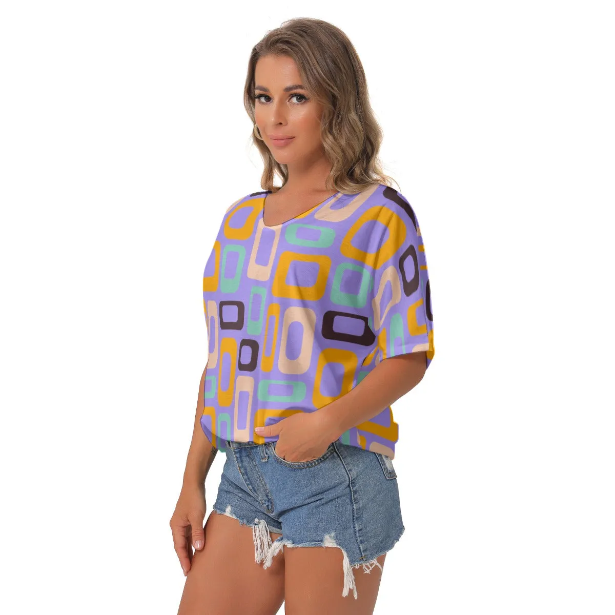 Lavender Reto V-Neck Blouse