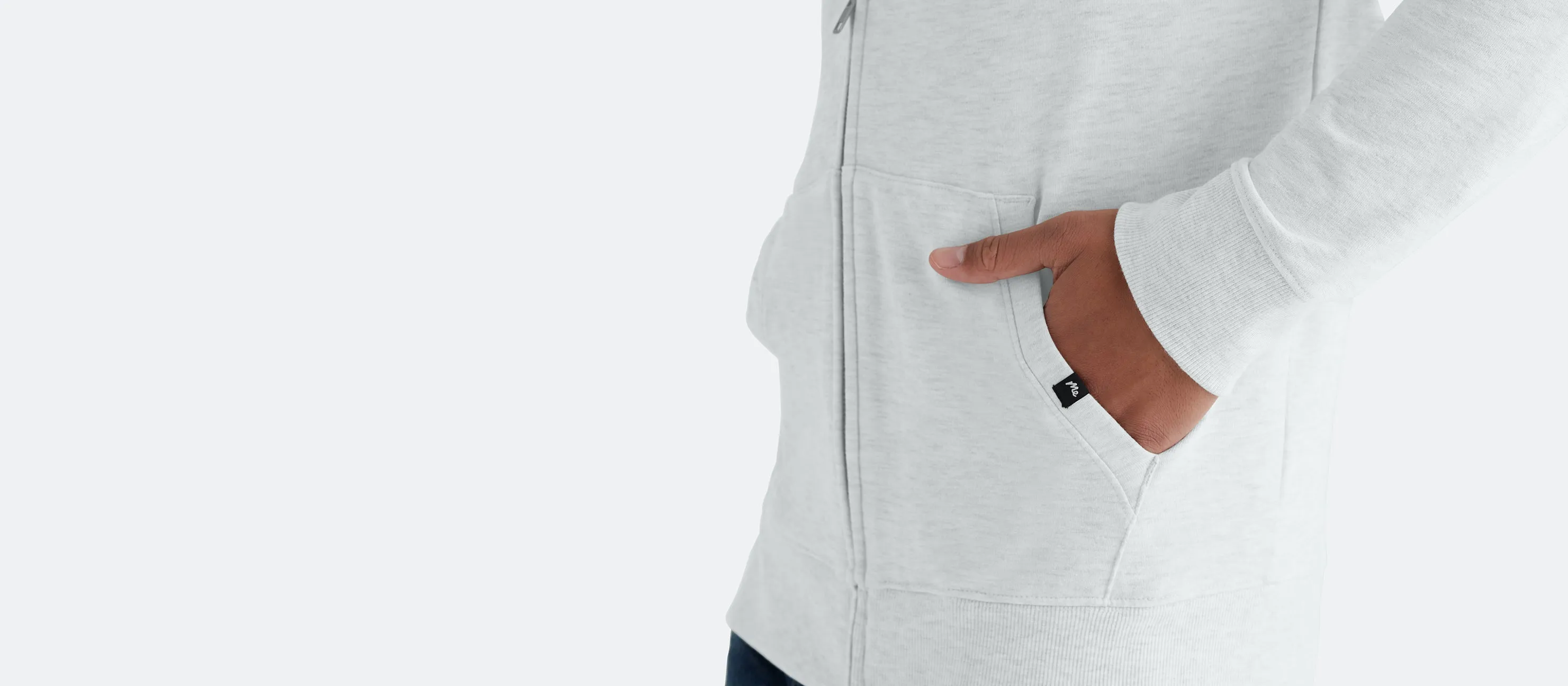 Men's French Terry Zip Hoodie | Light Heather Grey