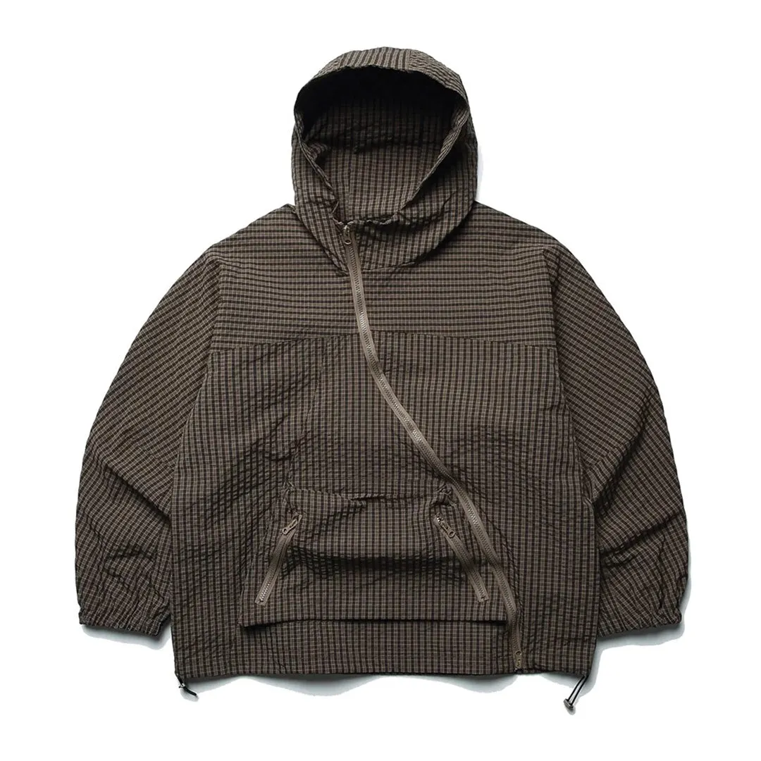 Off Plaid Windbreaker Jacket