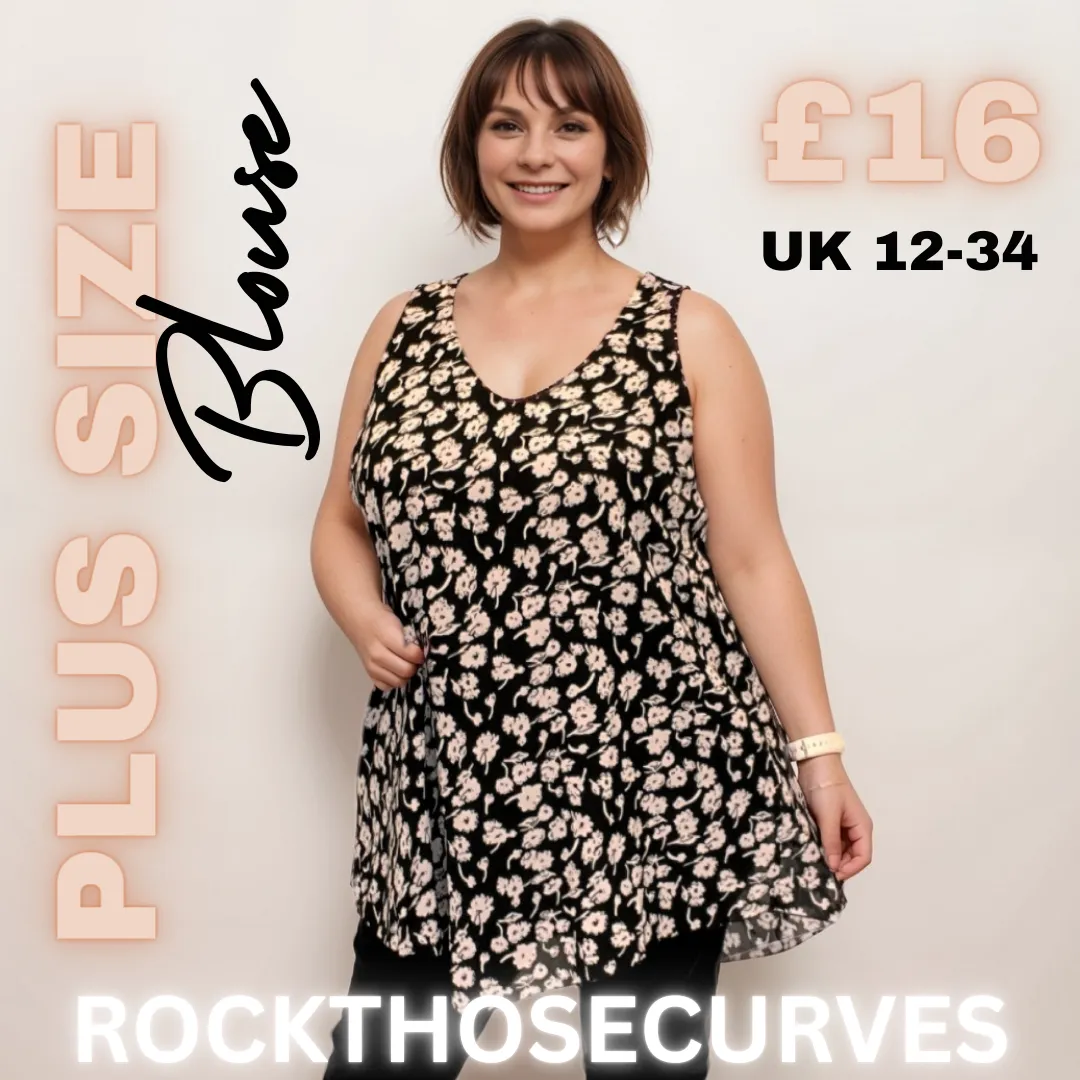 ROCKTHOSECURVES CHIFFON V HEM SLEEVELESS V HEM LINED BLOUSE