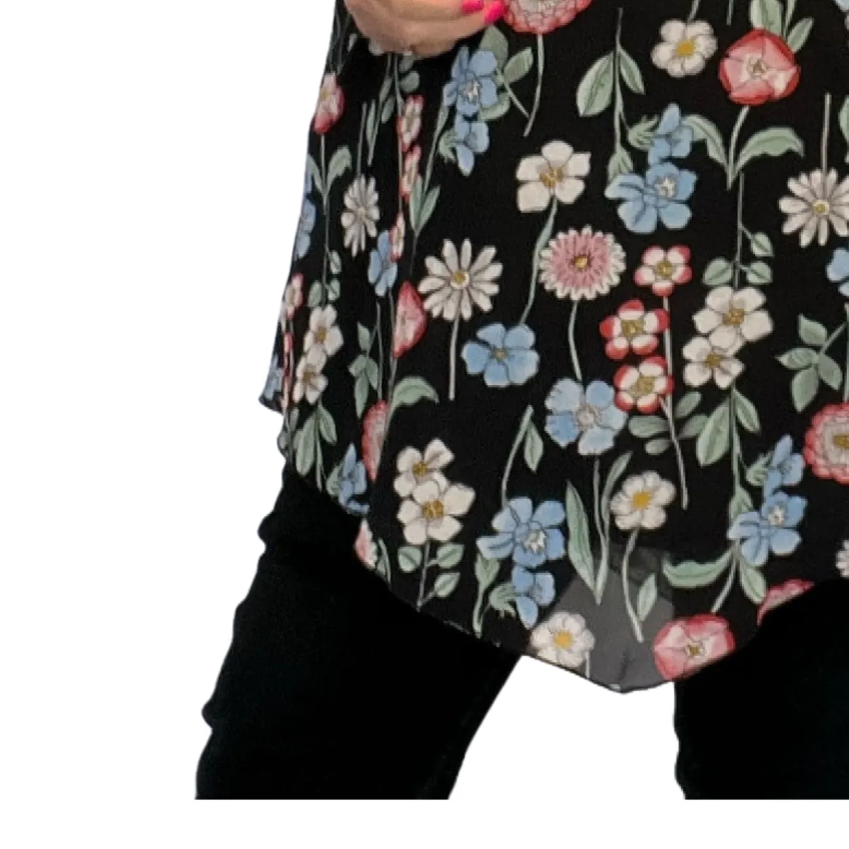 ROCKTHOSECURVES CHIFFON V HEM SLEEVELESS V HEM LINED BLOUSE