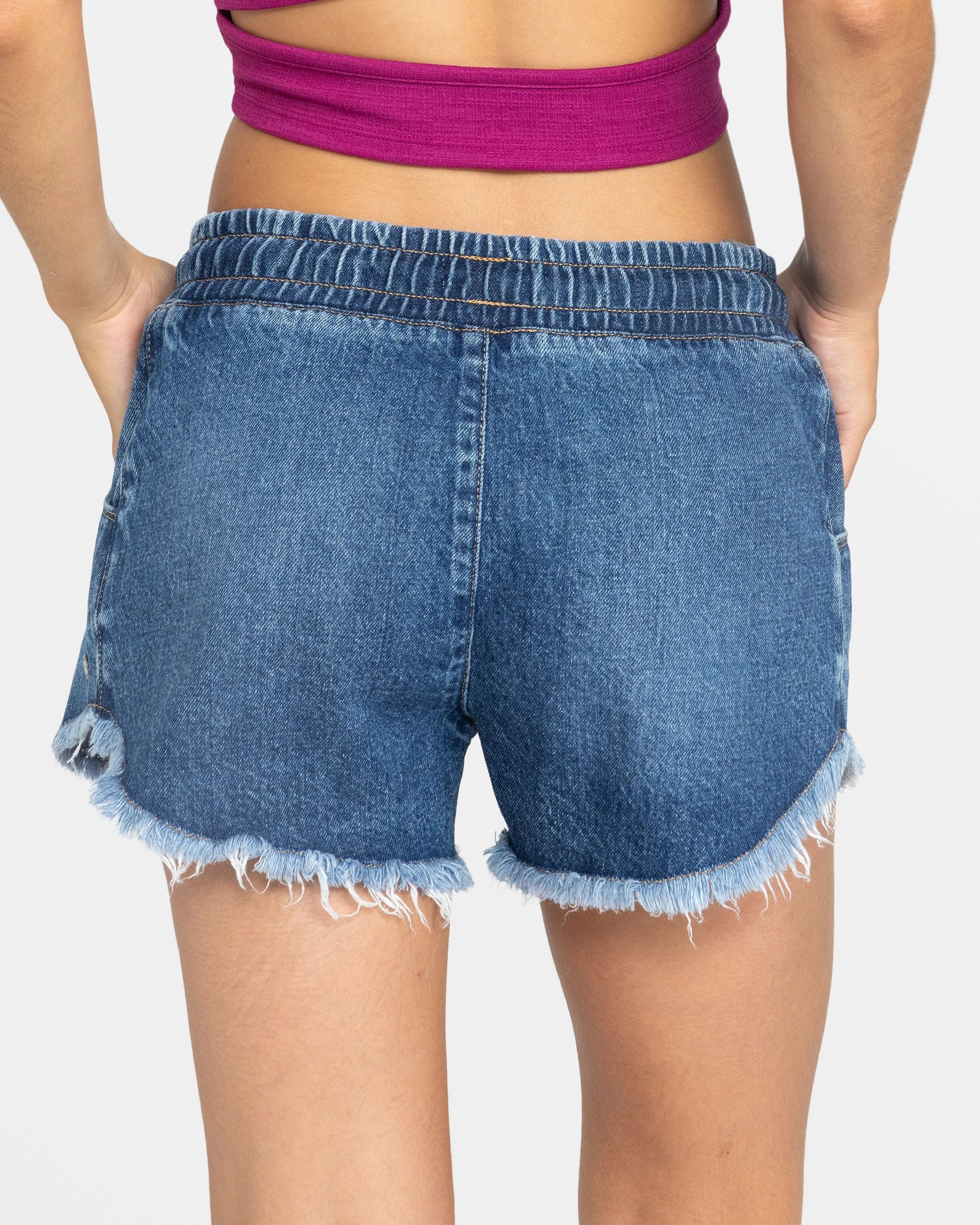 Scenic Route Denim Shorts - Medium Blue