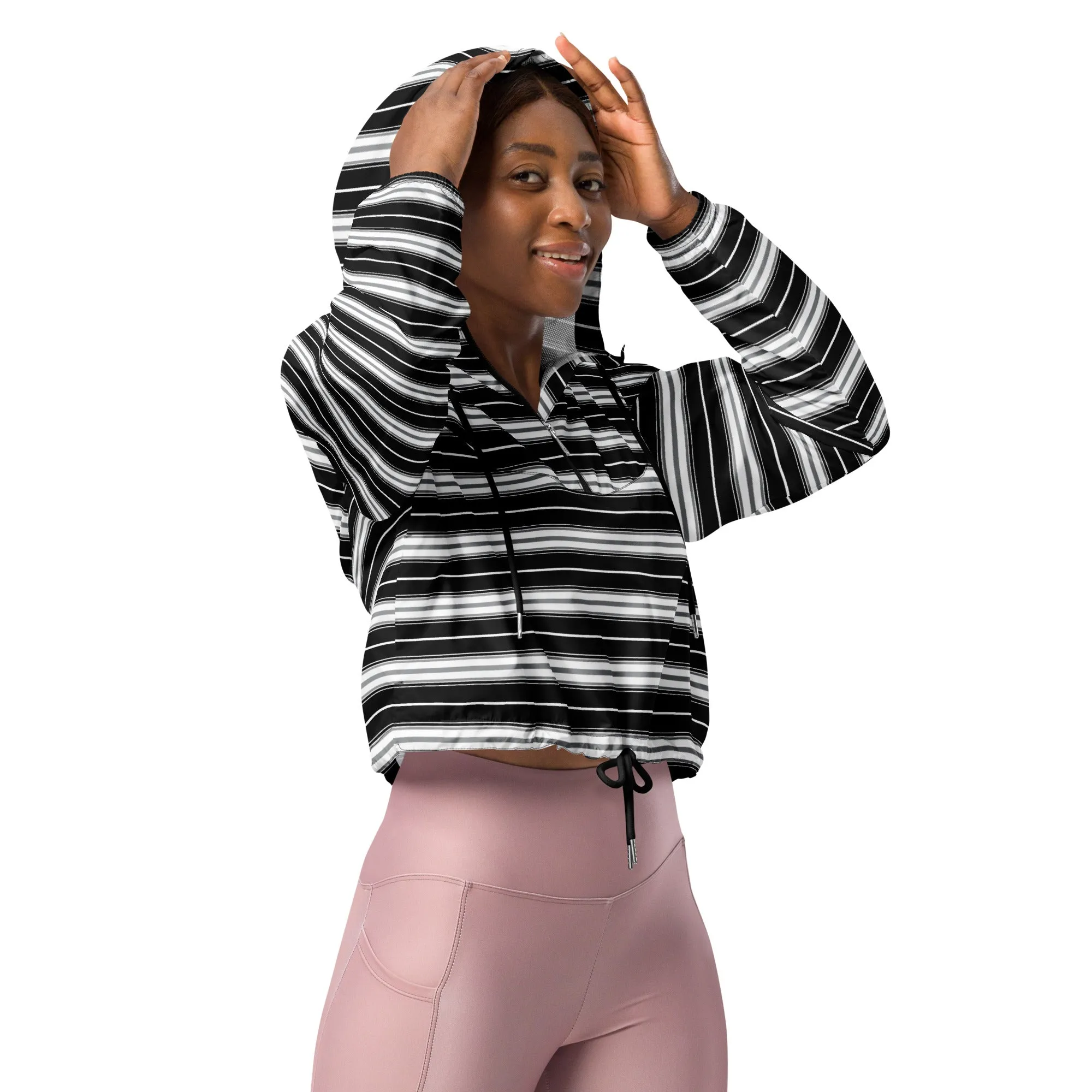 Striped Women’s cropped windbreaker