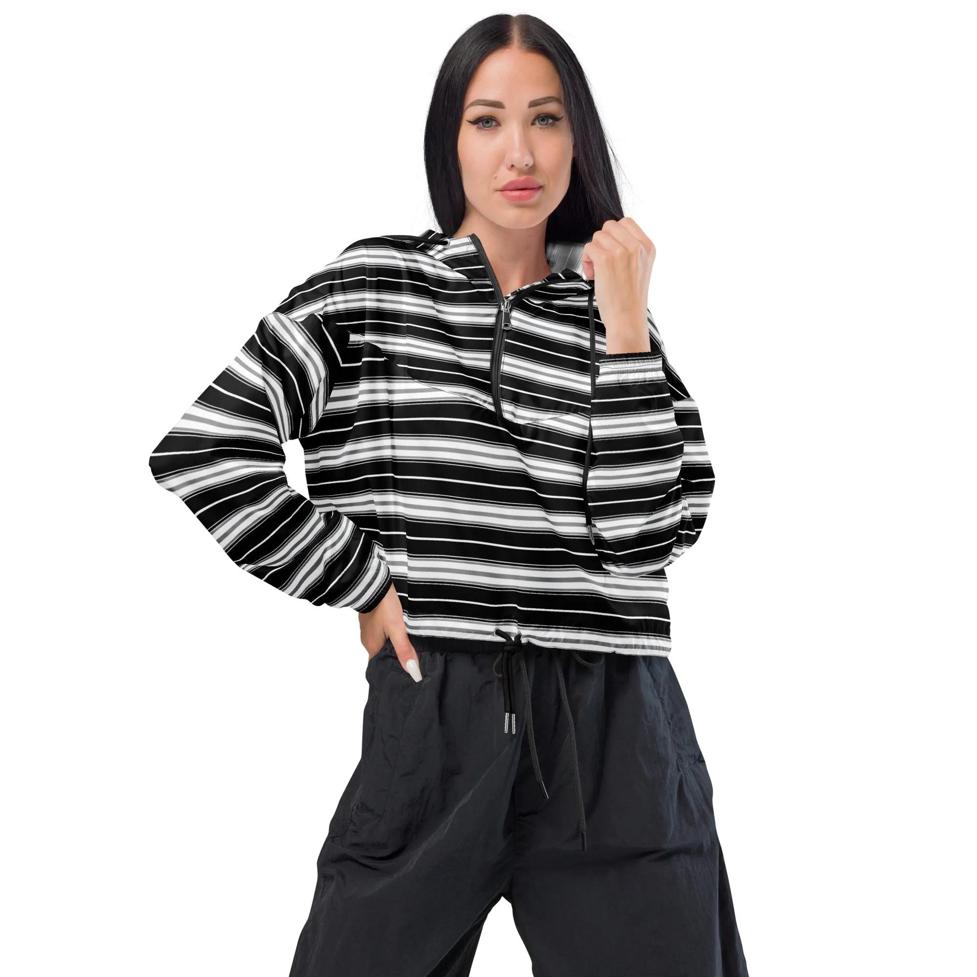 Striped Women’s cropped windbreaker