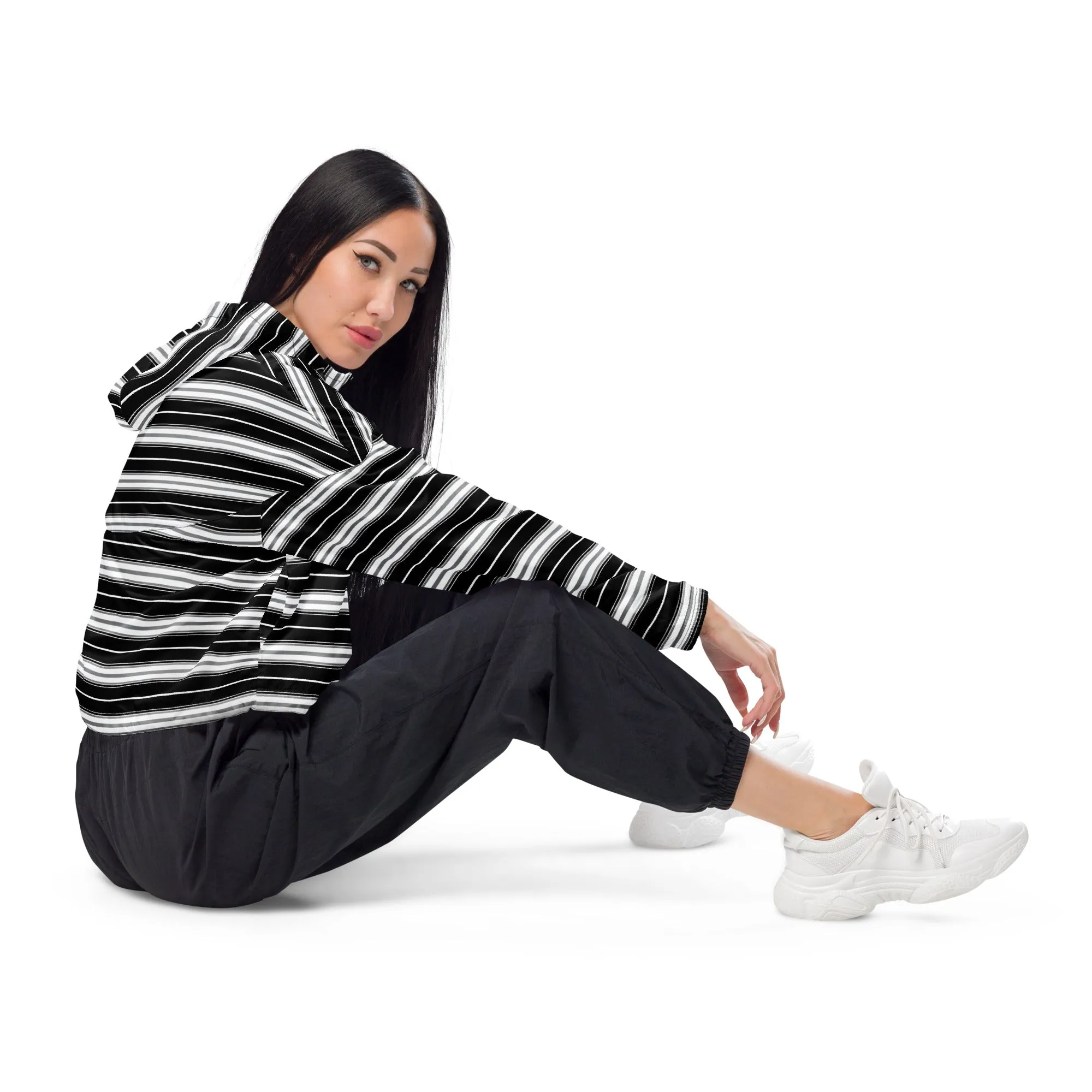 Striped Women’s cropped windbreaker