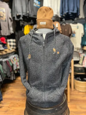 TENTREE MEN'S OBERON ZIP HOODIE I METEORITE BLACK MARIED