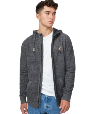 TENTREE MEN'S OBERON ZIP HOODIE I METEORITE BLACK MARIED