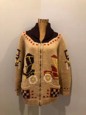 Vintage Mary Maxim Wool Zip Cardigan, Made in Canada SOLD