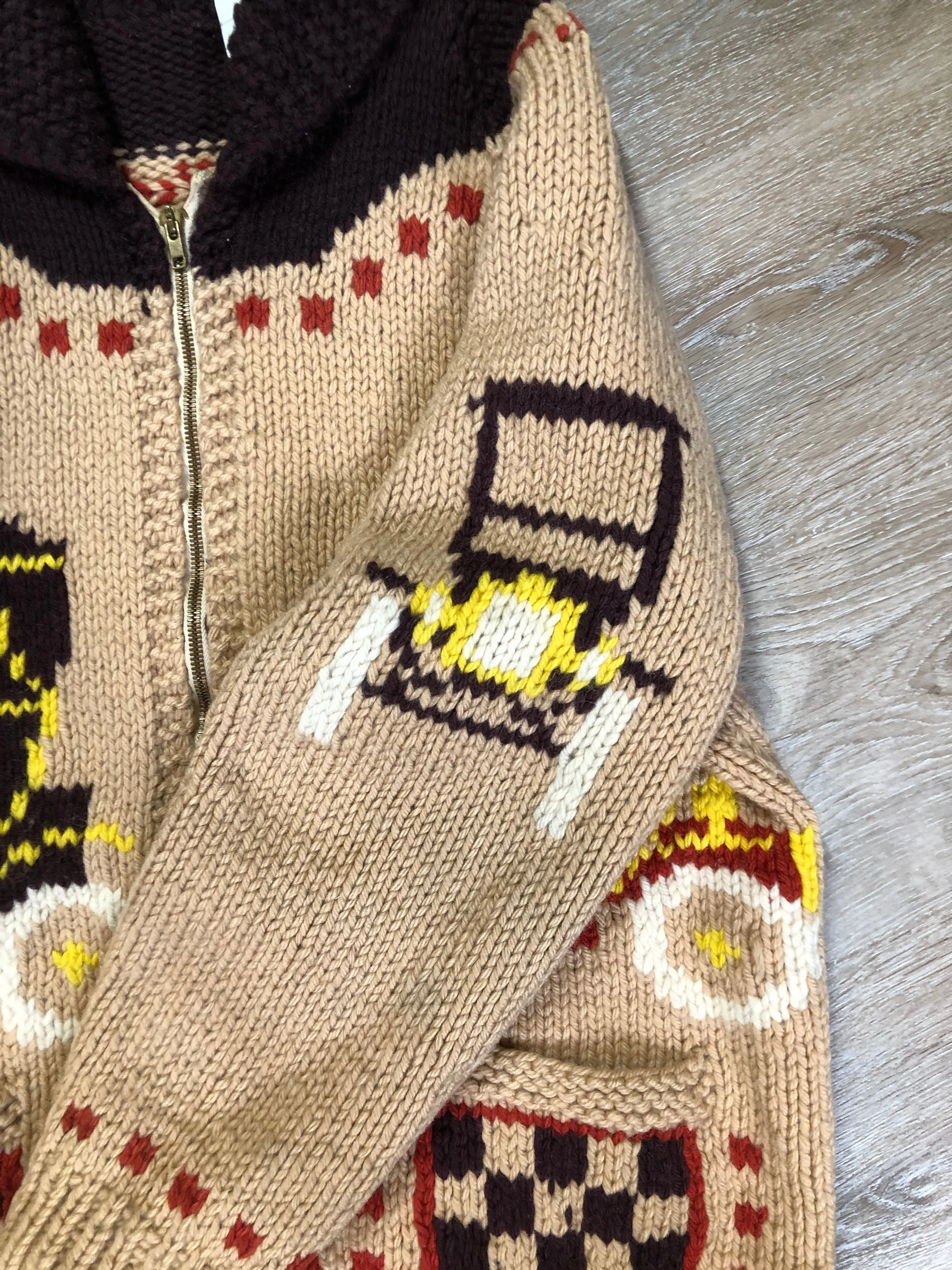 Vintage Mary Maxim Wool Zip Cardigan, Made in Canada SOLD