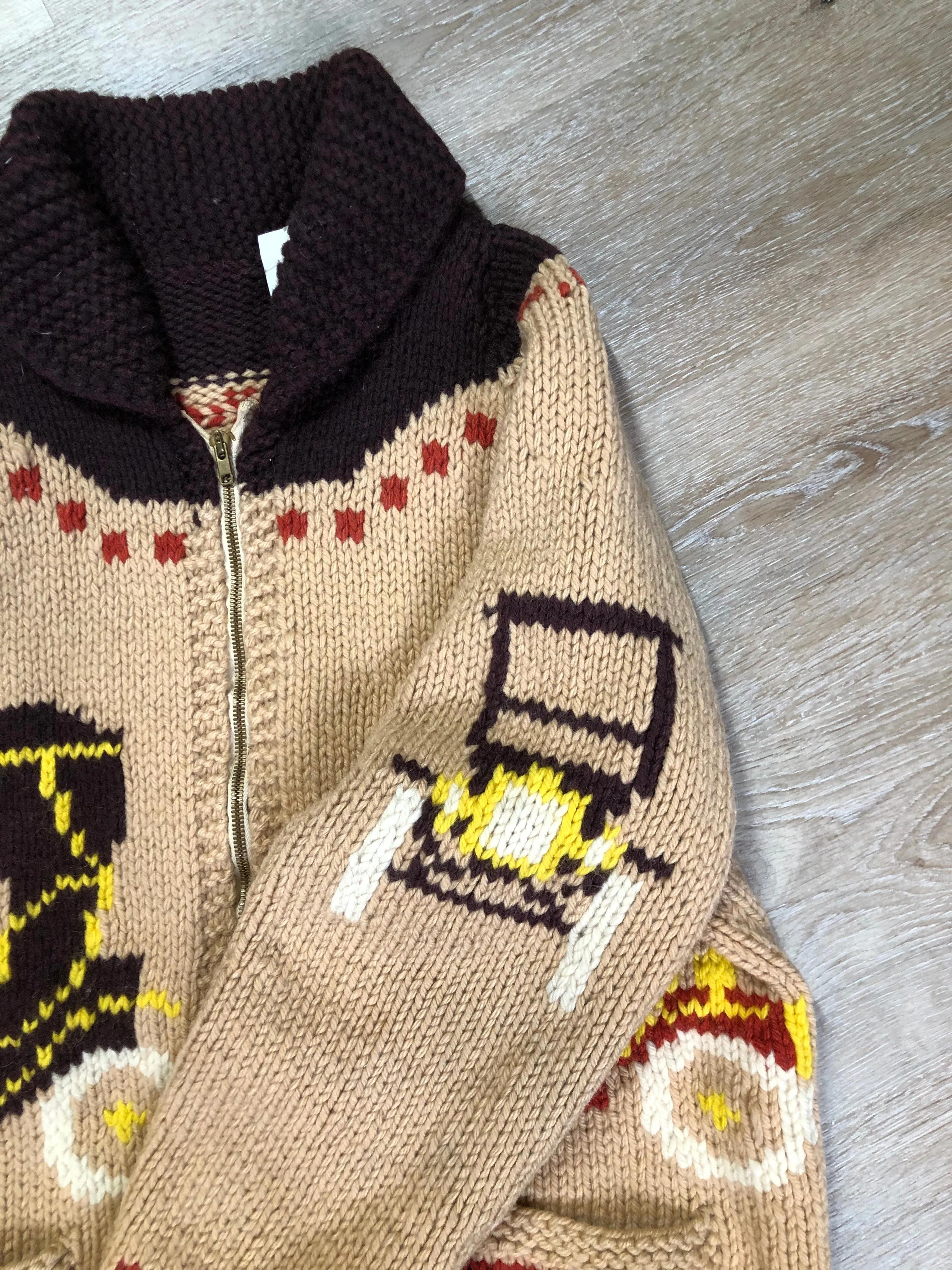 Vintage Mary Maxim Wool Zip Cardigan, Made in Canada SOLD
