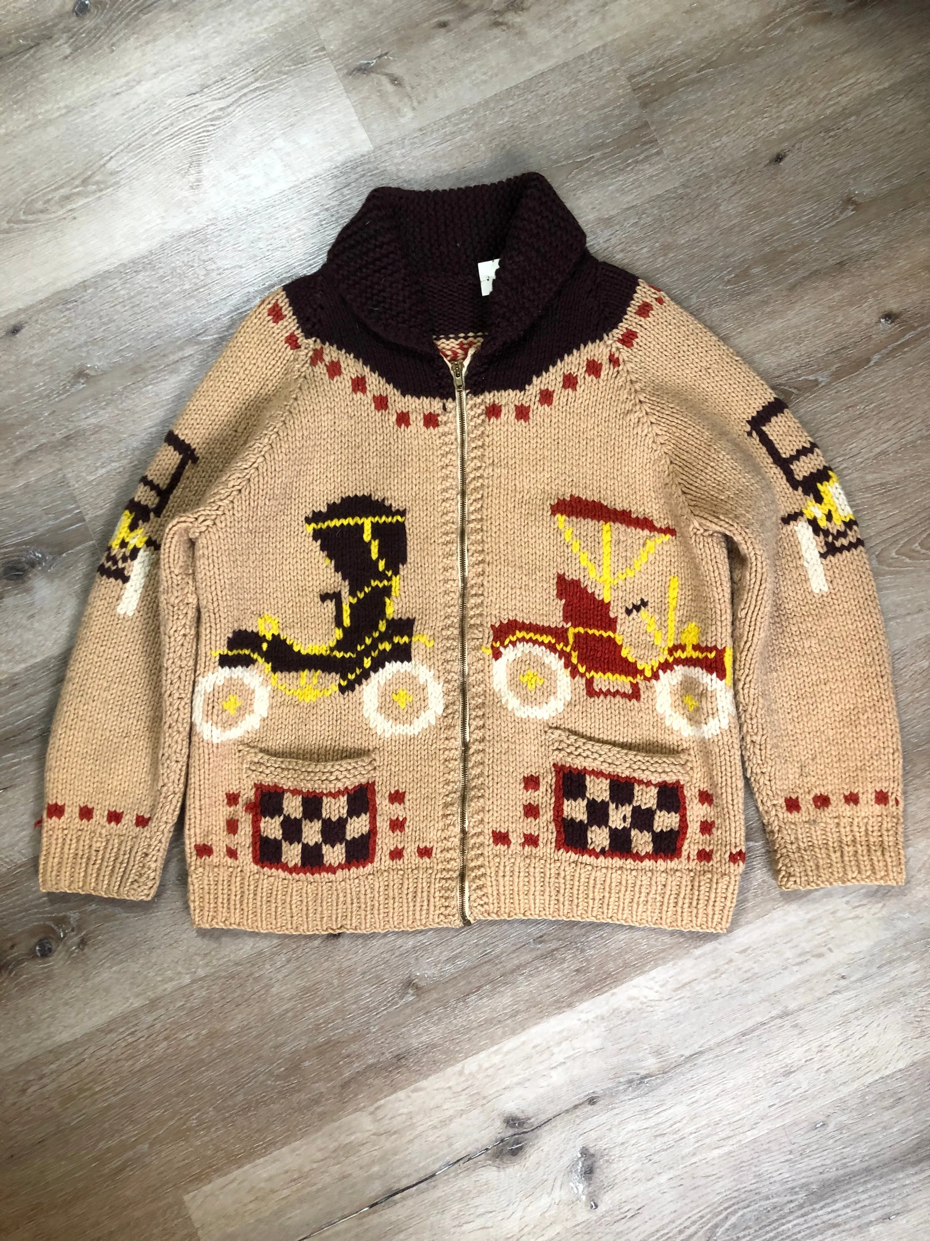 Vintage Mary Maxim Wool Zip Cardigan, Made in Canada SOLD