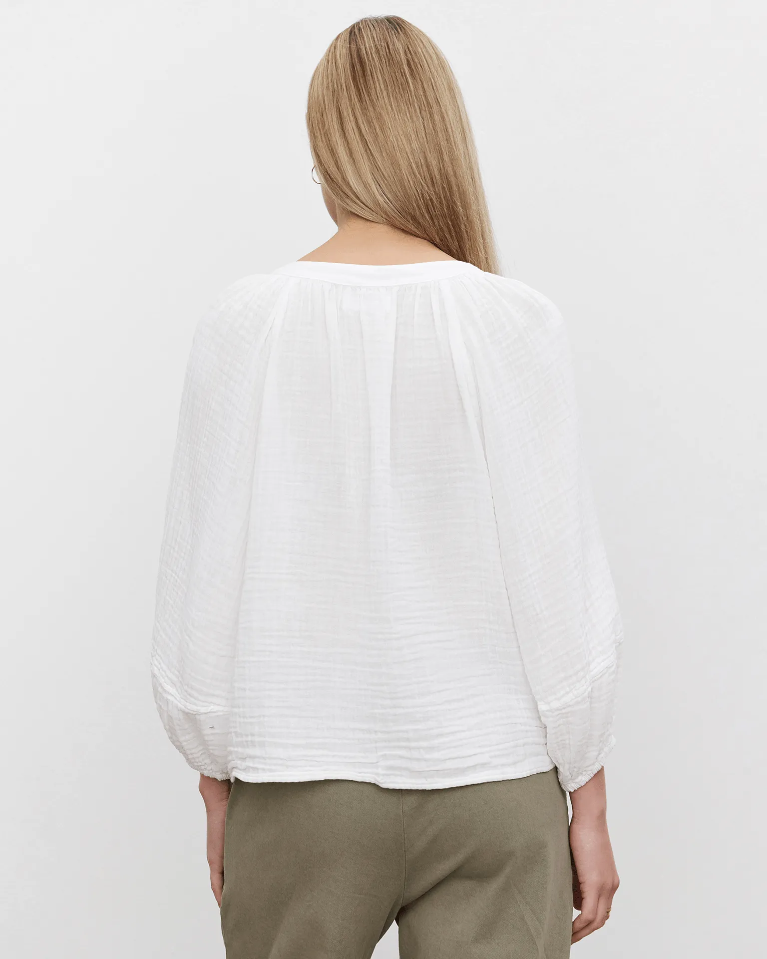 Vivi Puff L/S Top in White