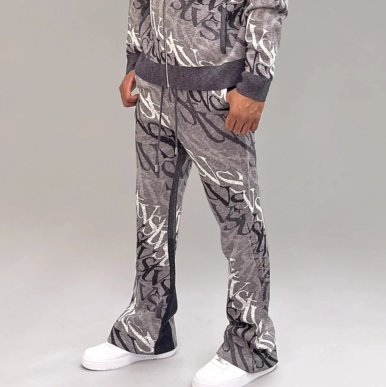 Wave Logo Zip-Up Stacked Set (Caviar Ombre)