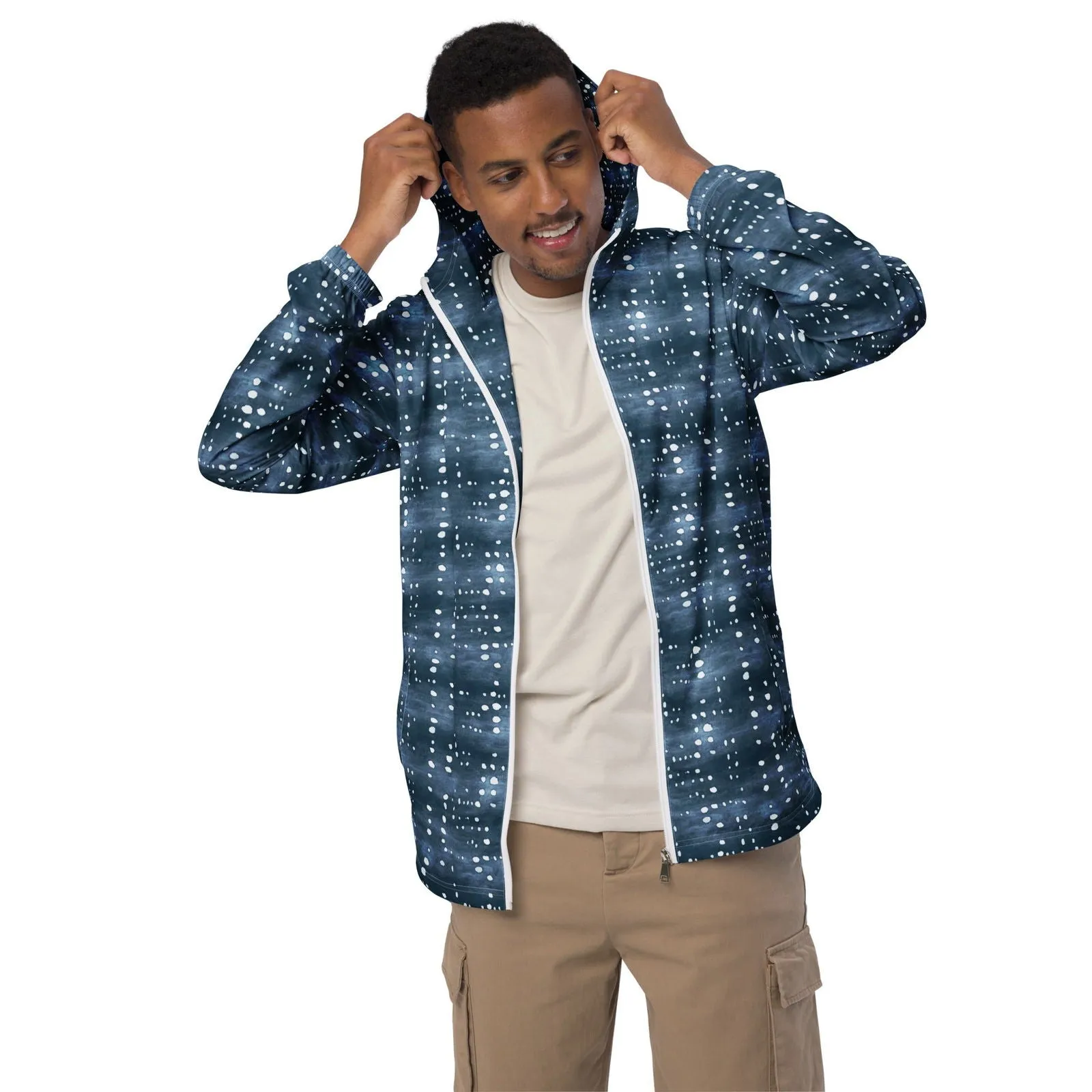 Whale Shark Print Men’s windbreaker