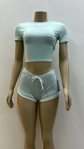 Women's Casual Basic Short Sleeve Slim Fitted Crop Tee Top